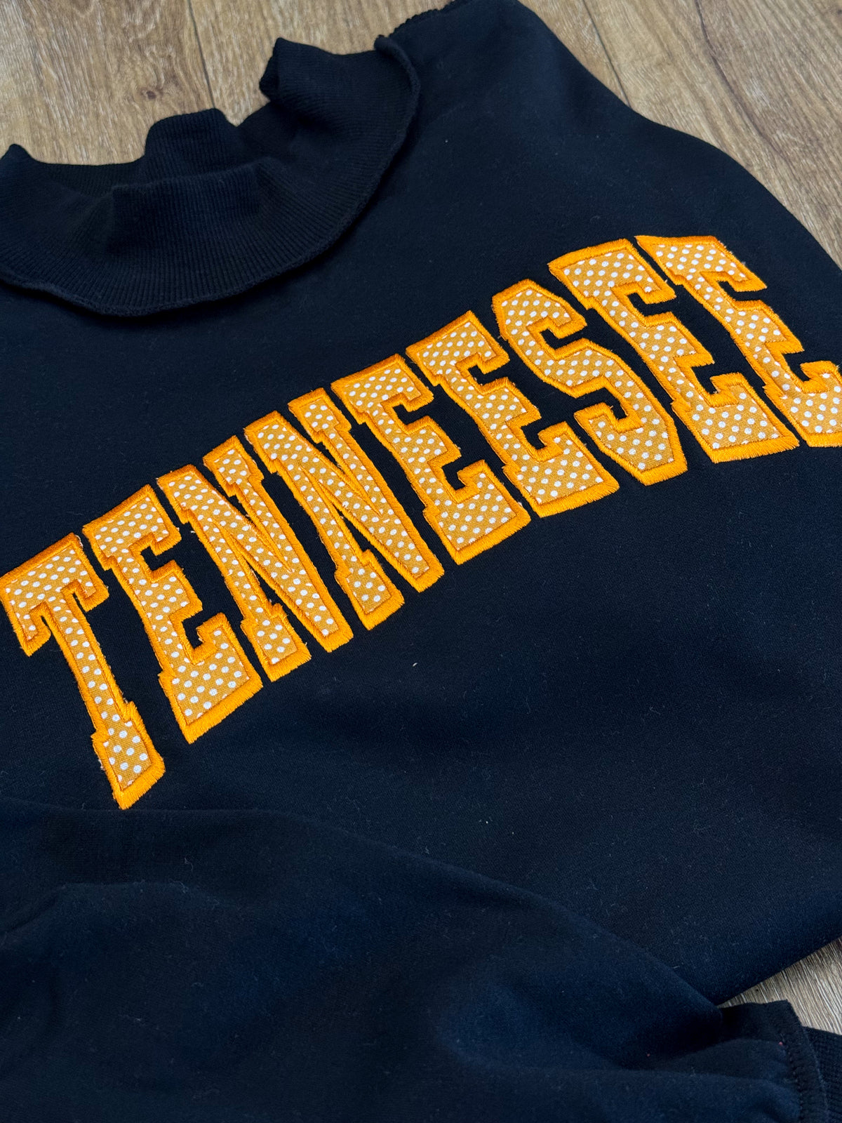 Tennessee Embroidered Mockneck - Polka Dot Black