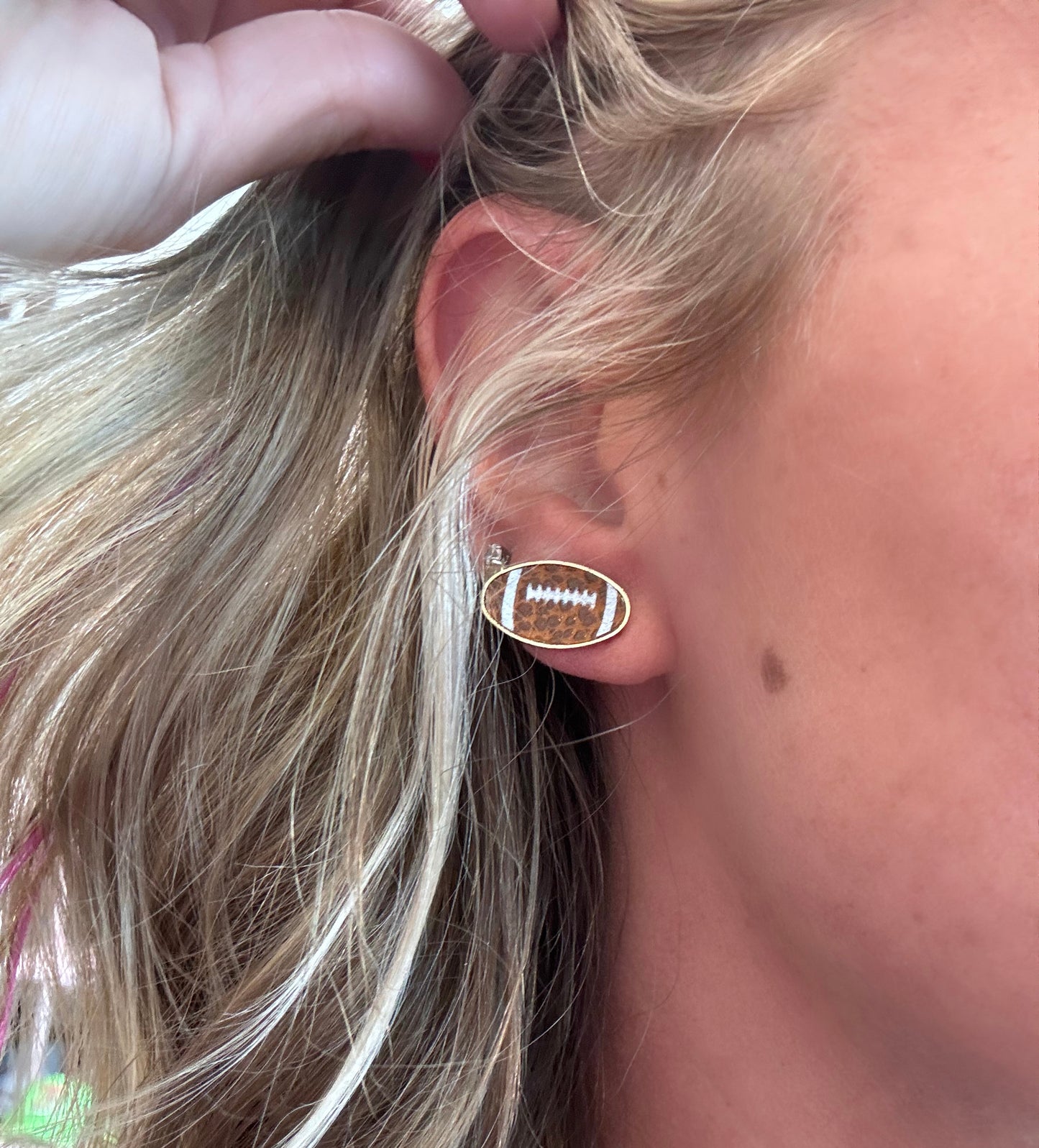 Leopard Football Earrings