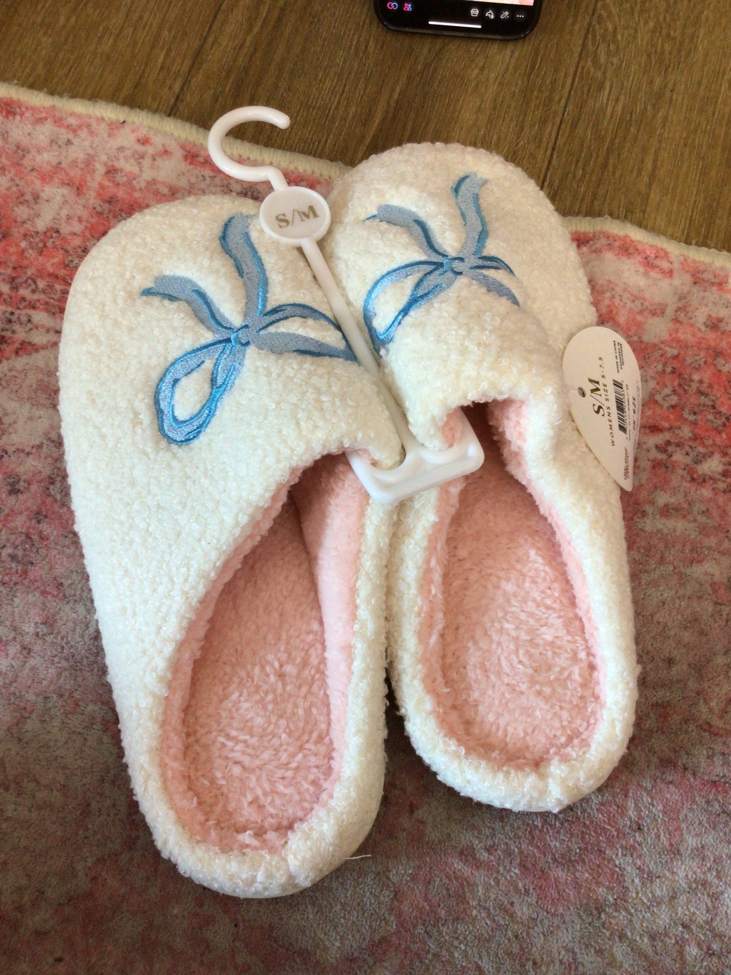 Blue Bow Slippers