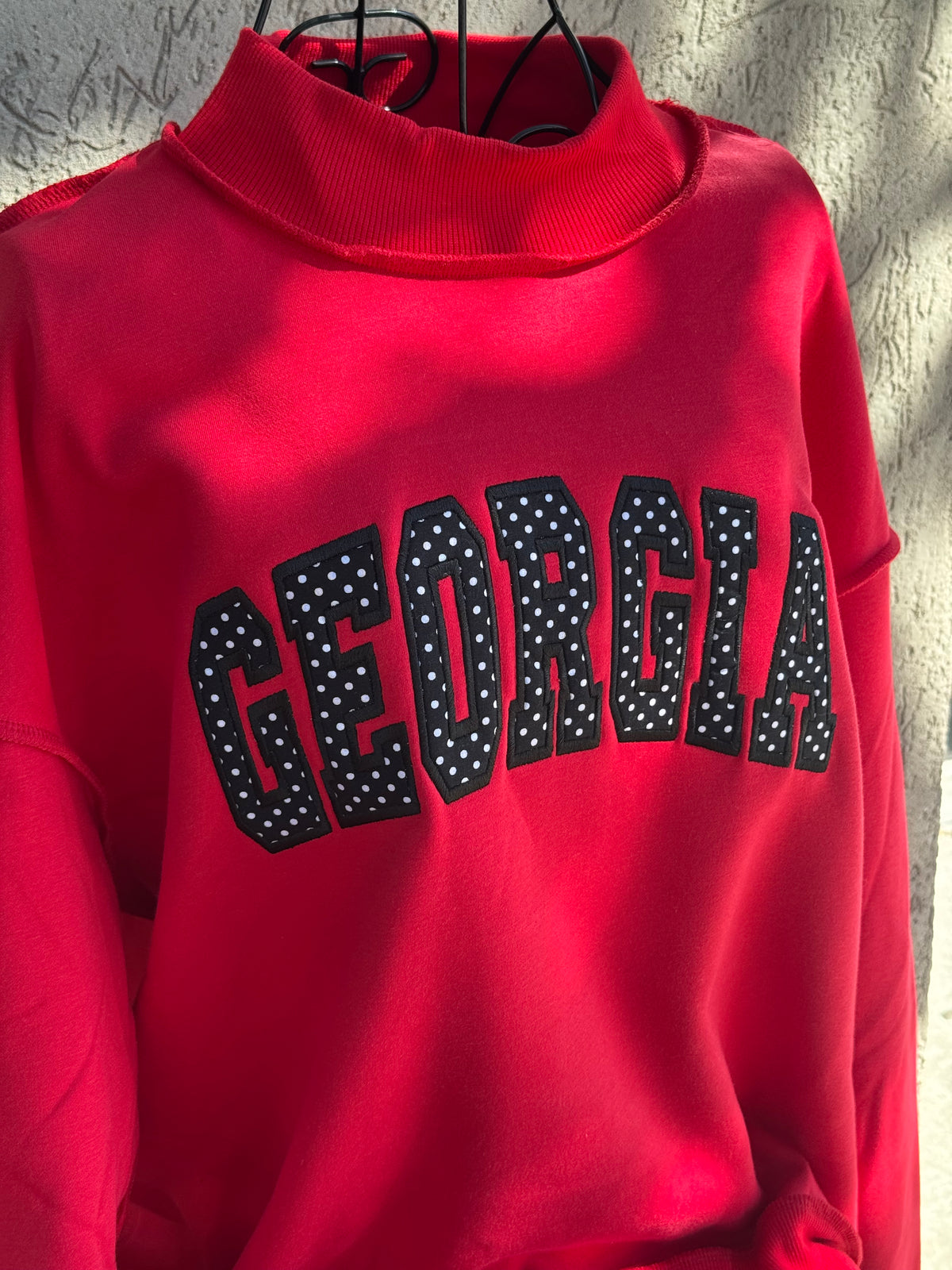 Georgia Embroidered Mock-Neck
