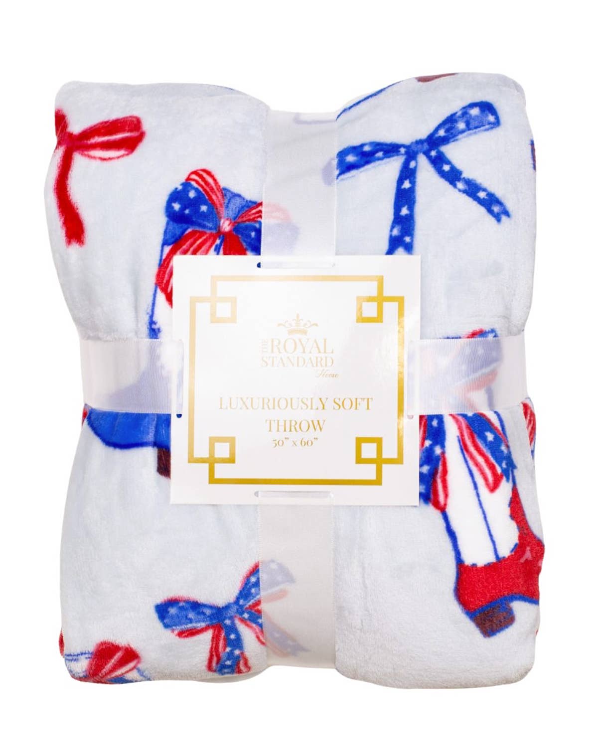 Boots N' Bows Throw Red/White/Blue 50x60