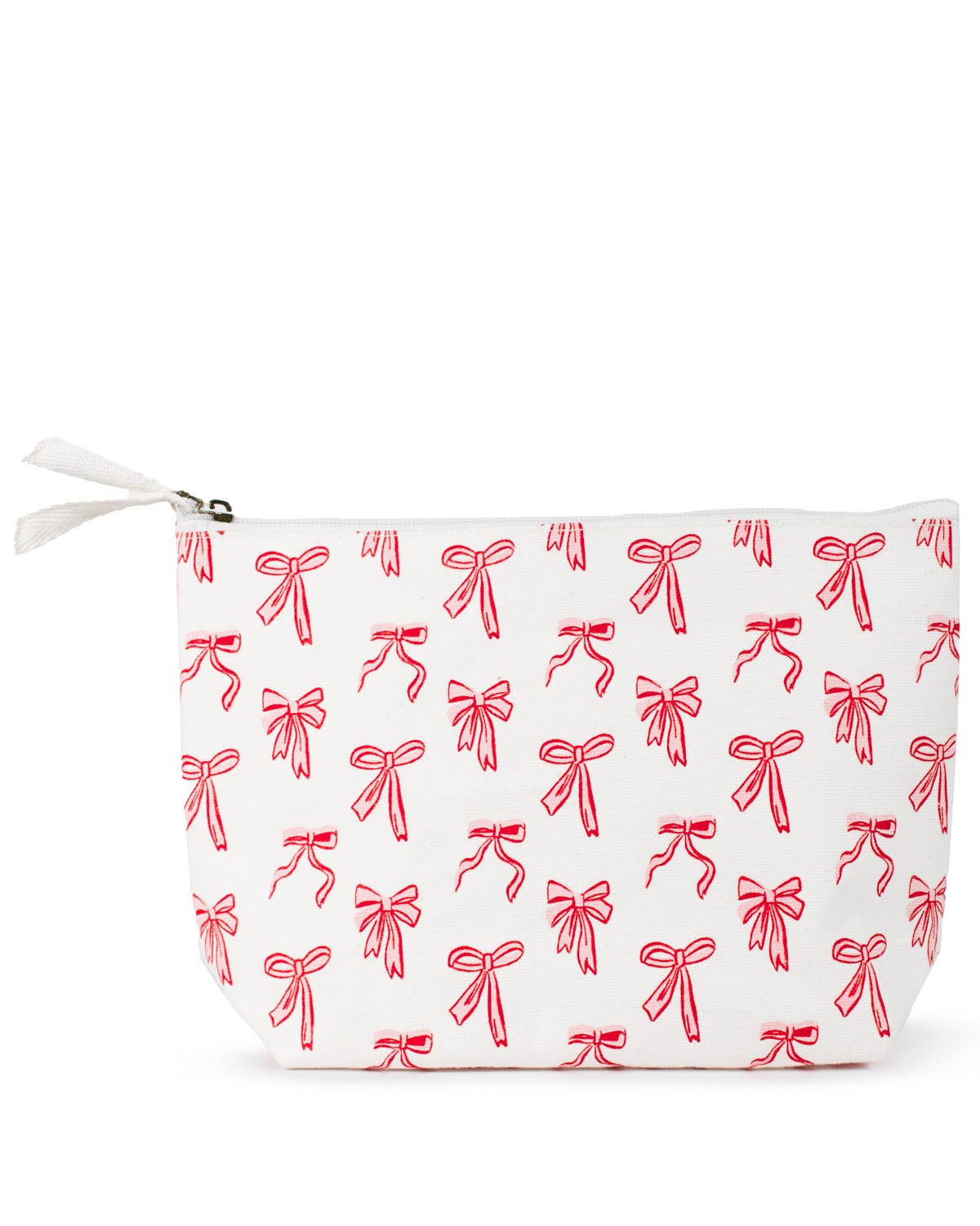 Hannah Bow Cosmetic White/Pink 10.25x6.75x3