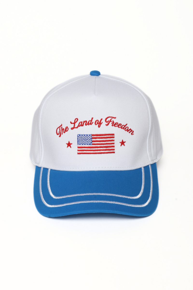 Americana THE LAND OF FREEDOM Embroidered Double Stitch Cap
