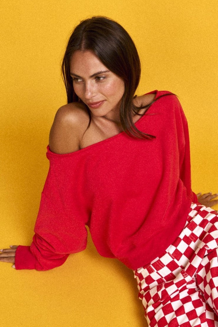 Alina Off Shoulder Red