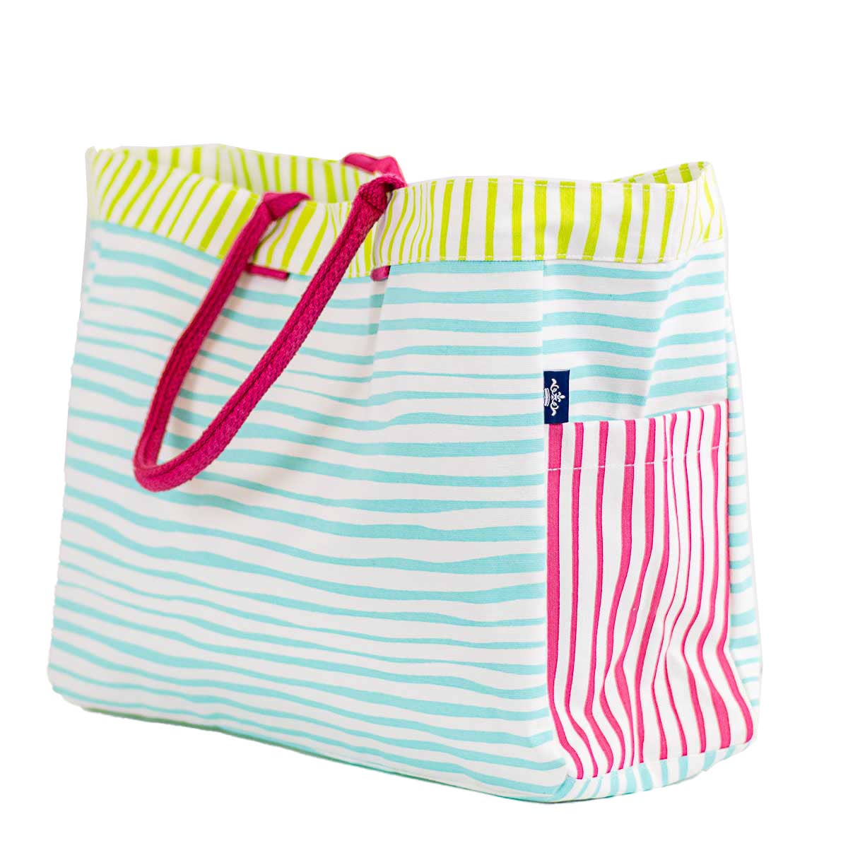 Fiji Stripe Durham Tote White/Multi 17.5x13.5x6
