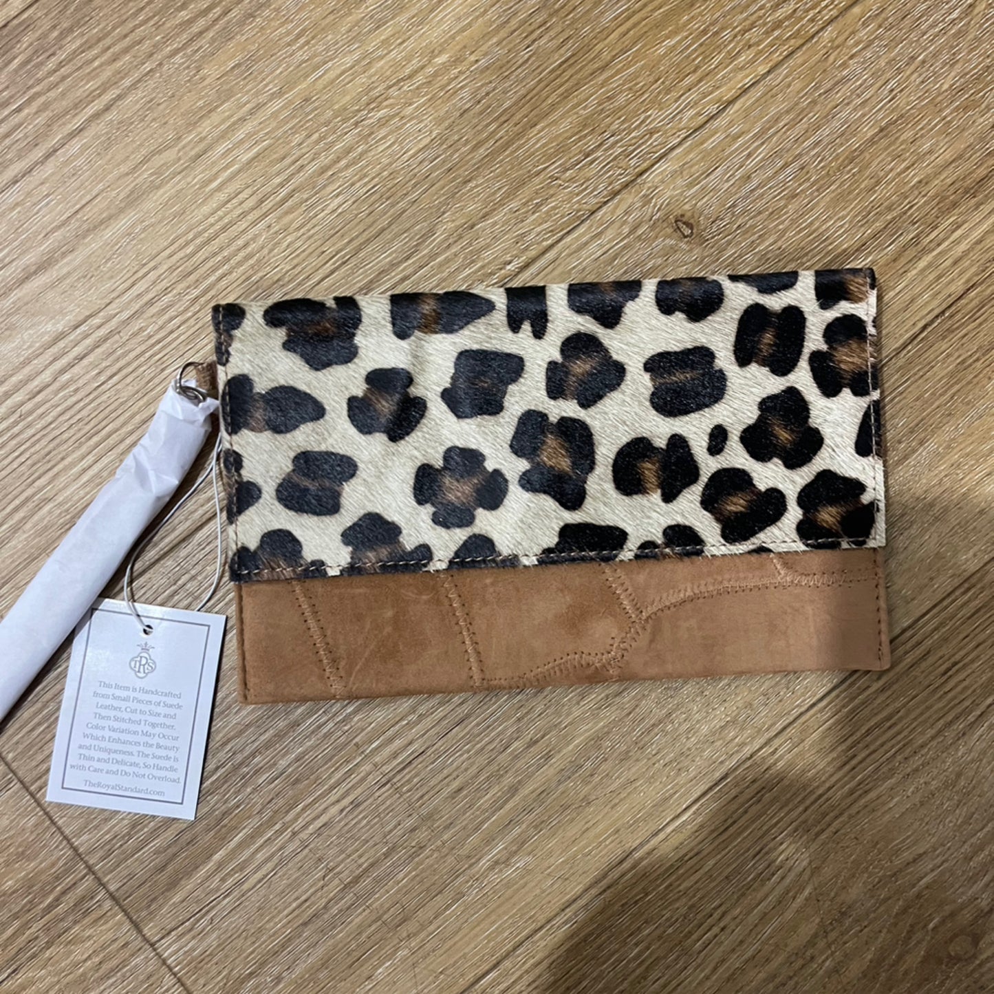 Alana Leopard Print Hide Wristlet