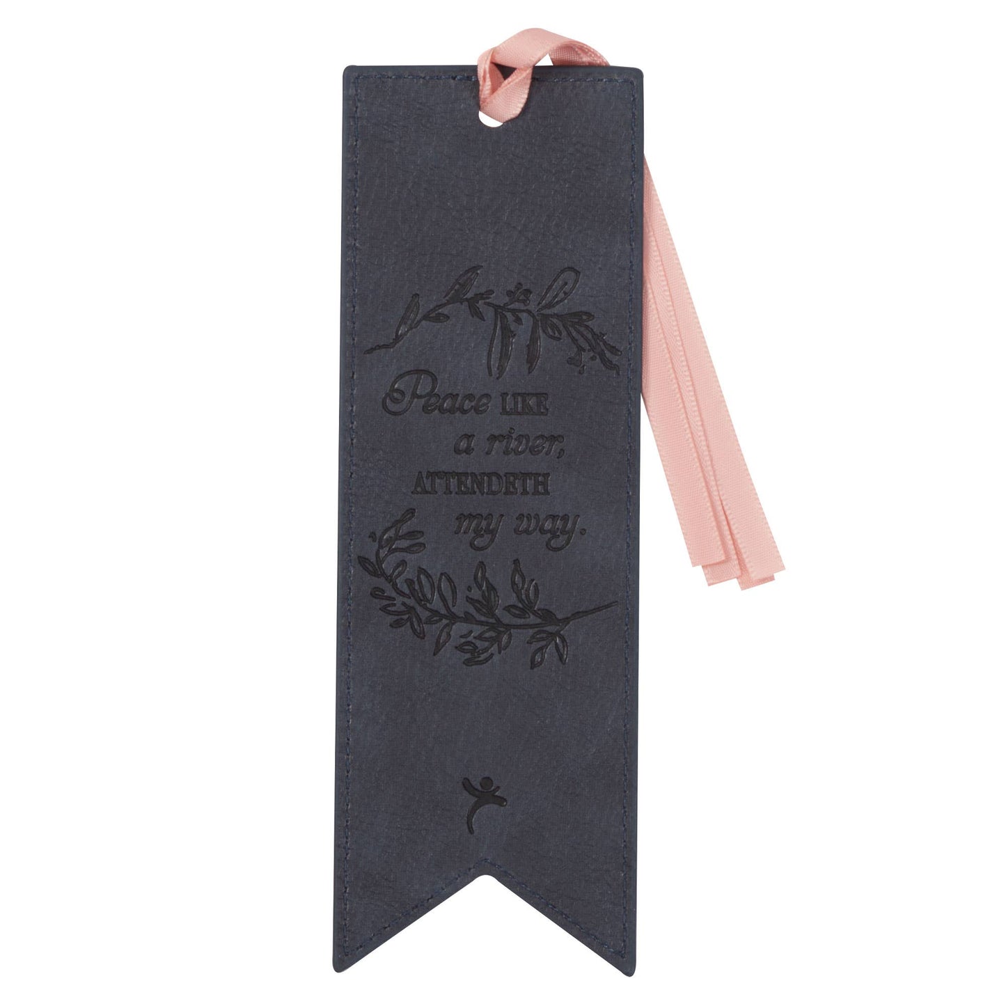 Bookmark Faux Leather Navy/Floral Printed It is Well