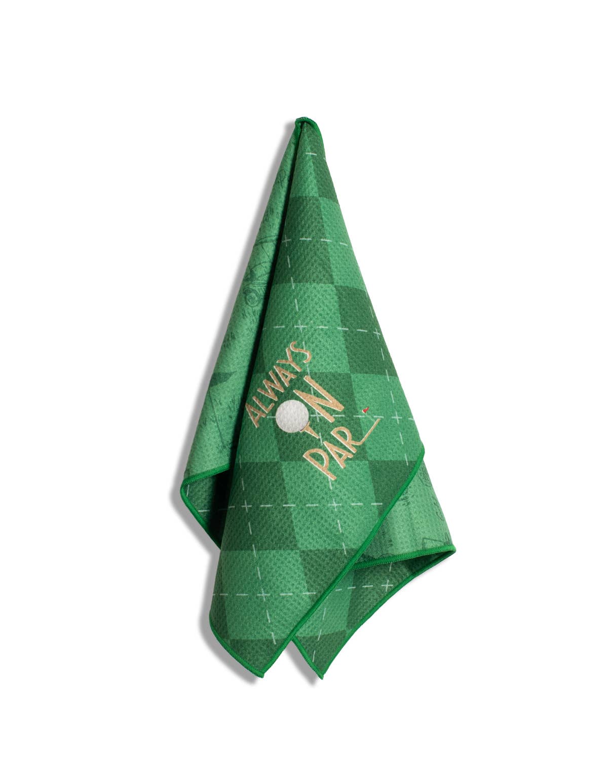 On Par Waffle Sports Towel Green/Multi 17x24