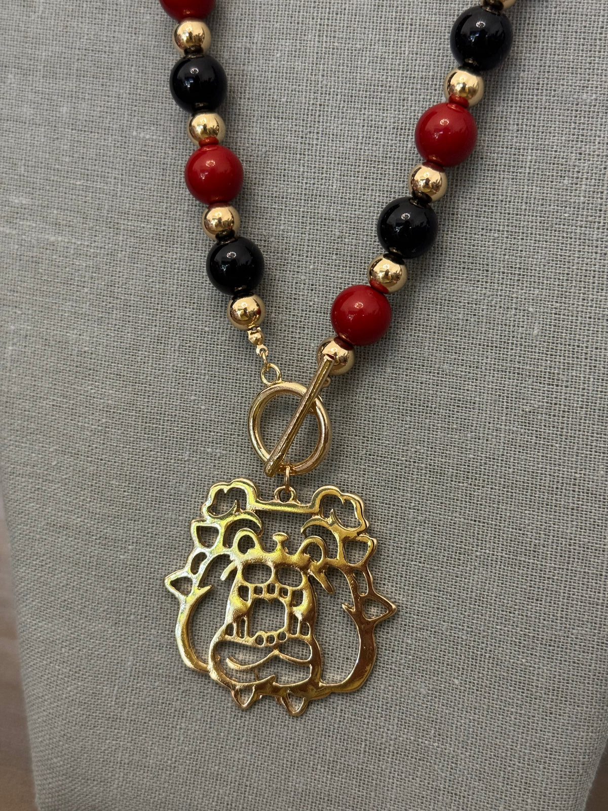Bulldog Beaded Pendant