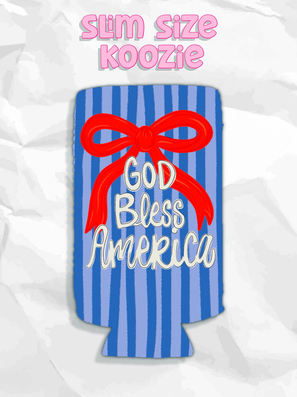 God bless America bow patriotic koozies