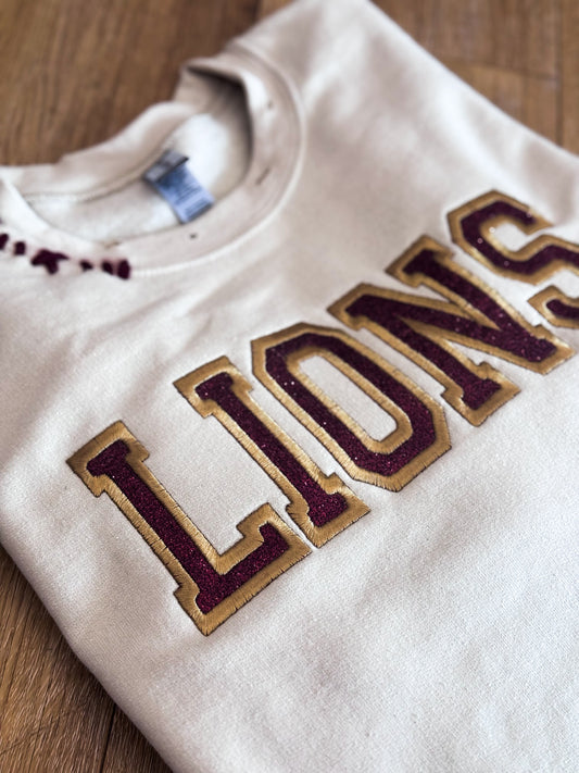 Lions Embroidered Crewneck