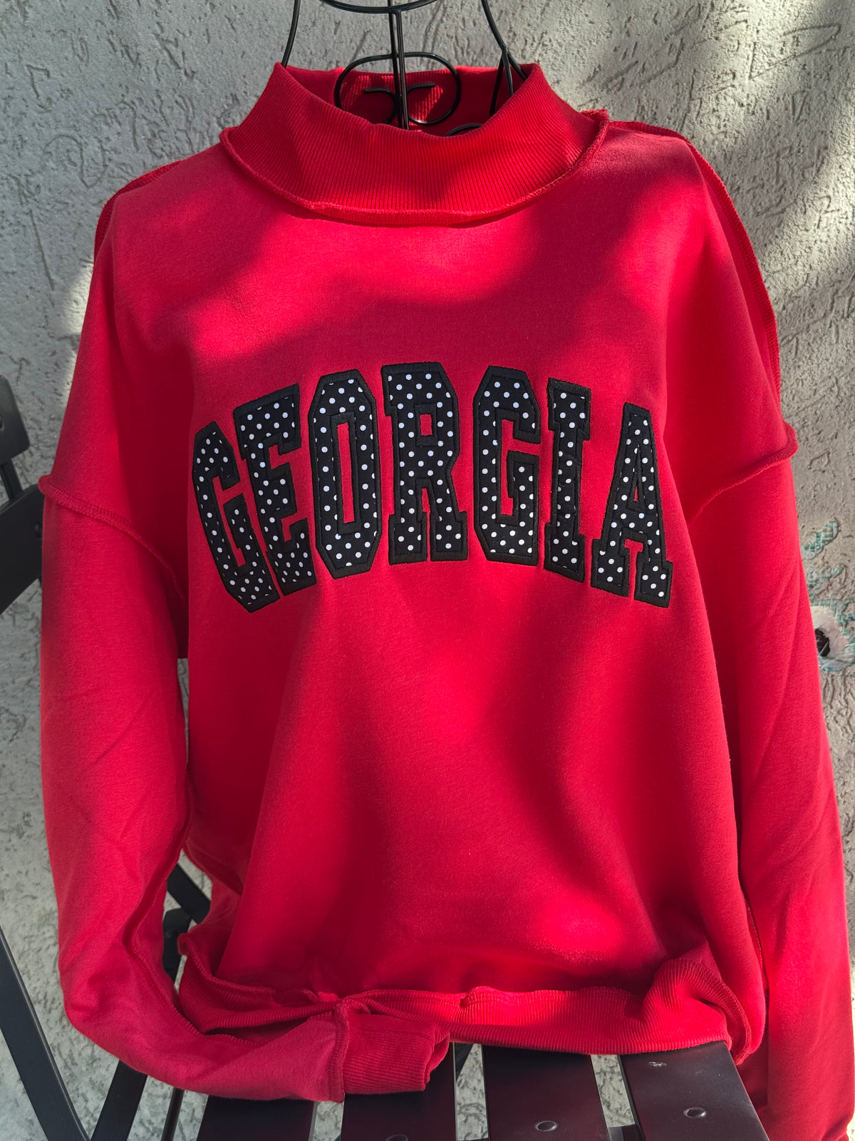 Georgia Embroidered Mock-Neck