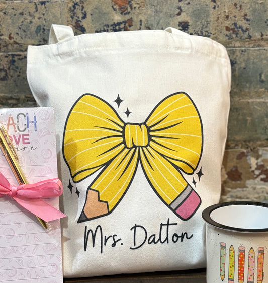 Personalized Teacher Tote