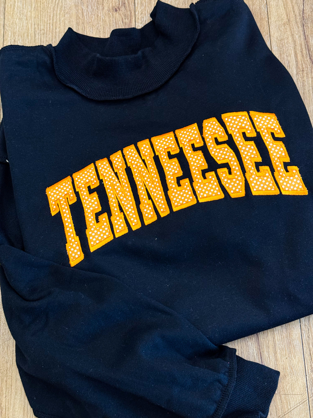 Tennessee Embroidered Mockneck - Polka Dot Black