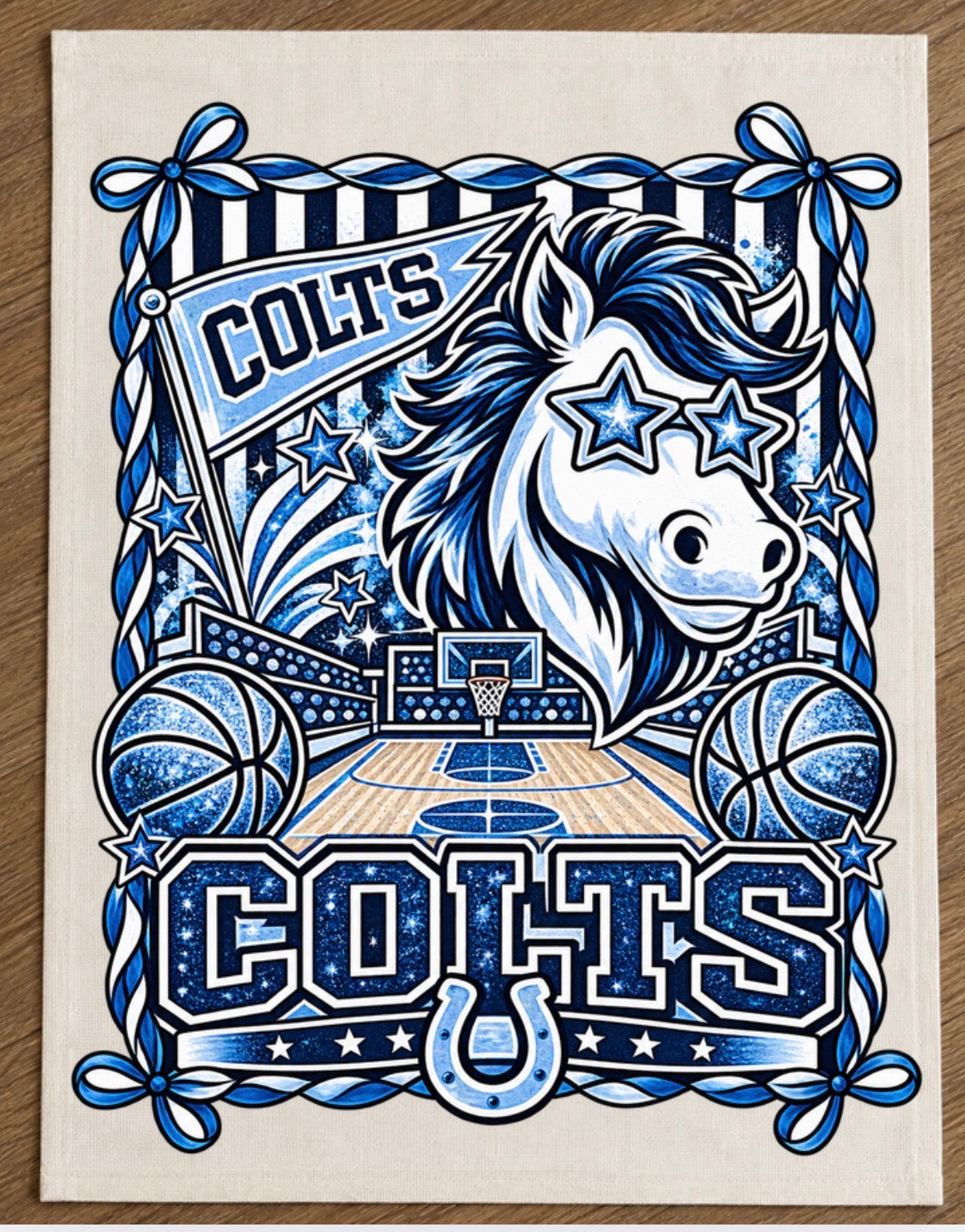 Colts Basketball Garden Flag