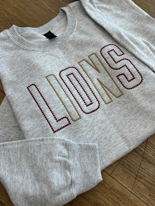 Lions Embroidered Dot Mascot