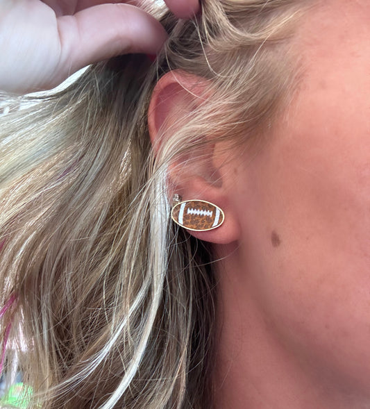 Leopard Football Earrings