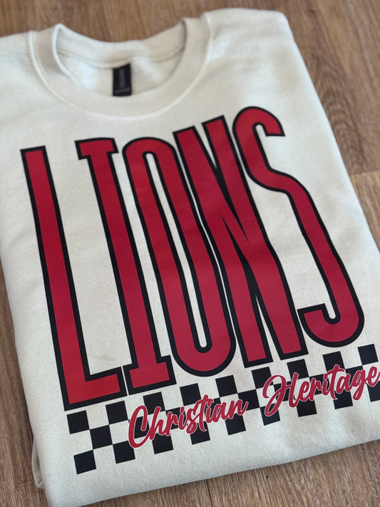 Checkered Lions Crewneck