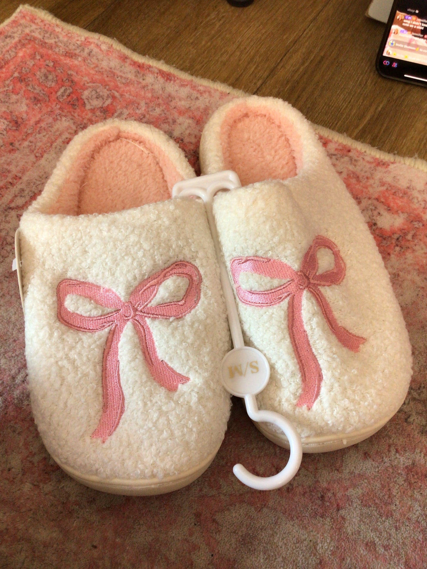 Pink Bow Slippers