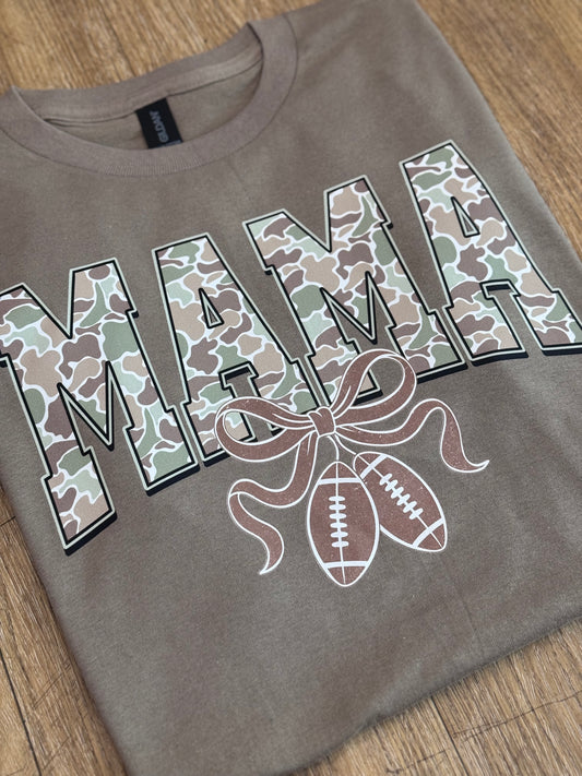 Coquette and Camo Football Mama