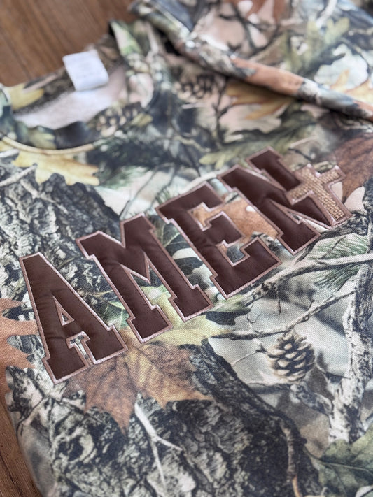 Camo Amen Crewneck