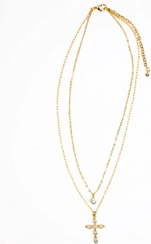 Leah Cross Layered Necklace