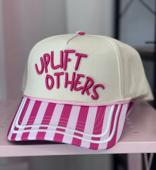 "Uplift Others" on Tan Cap with Patch Work