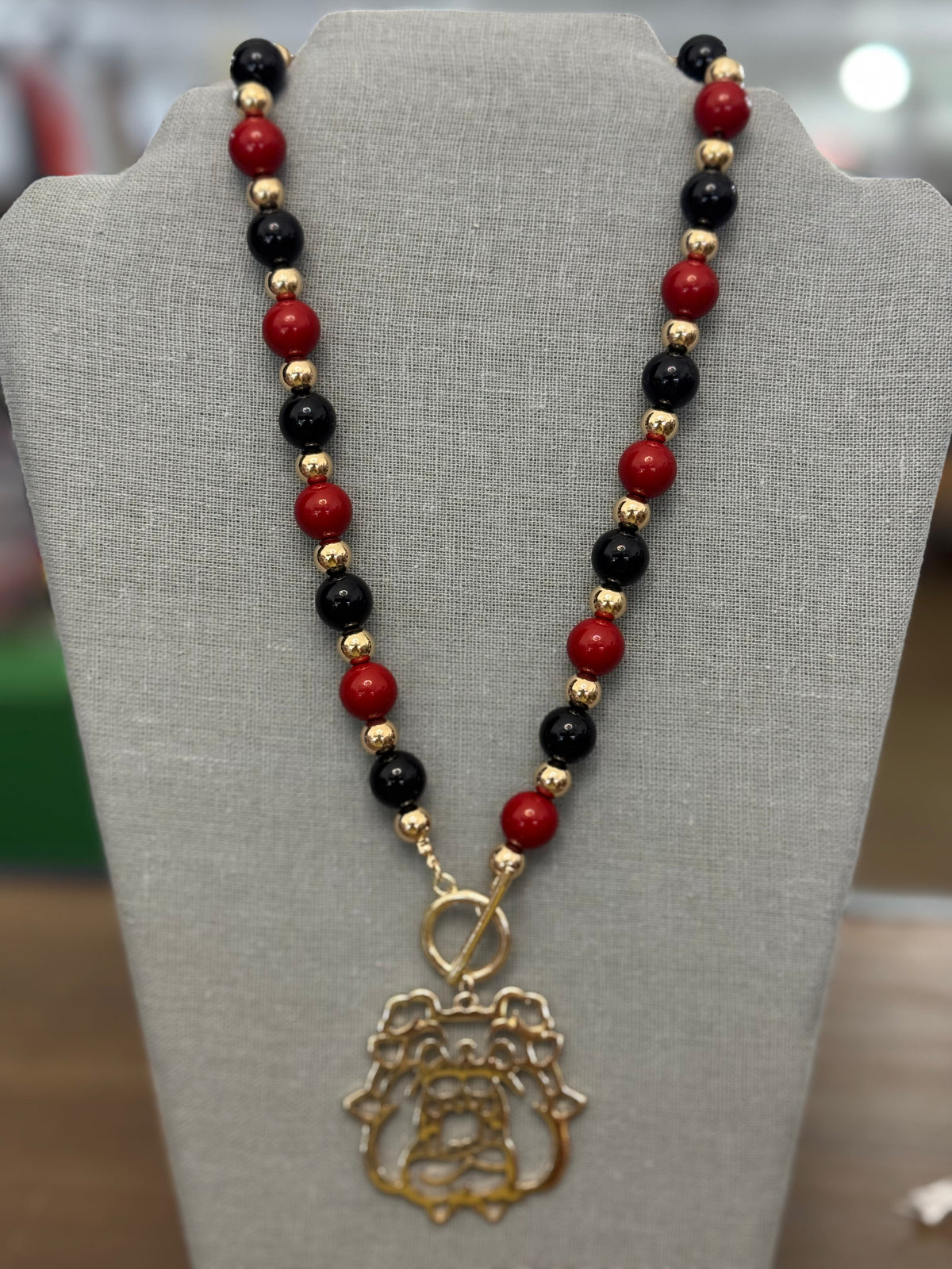 Bulldog Beaded Pendant