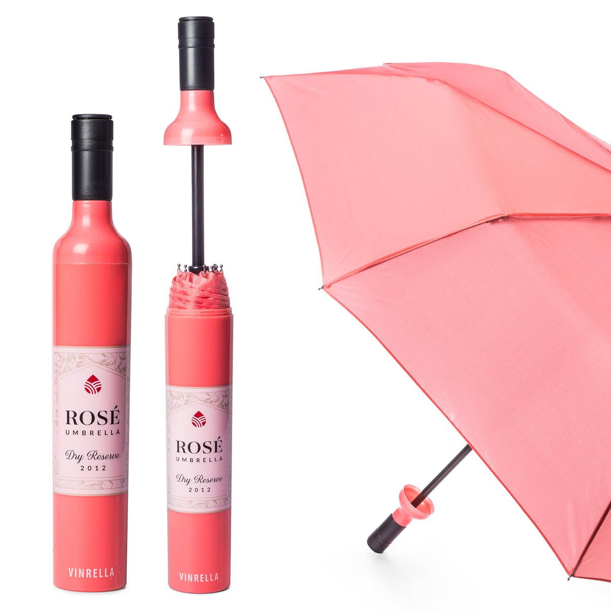 Rosé Wine Bottle Umbrella - Classic Label