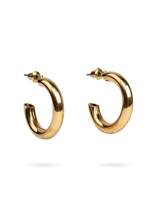 Janet Hoop Earrings   Gold   1"