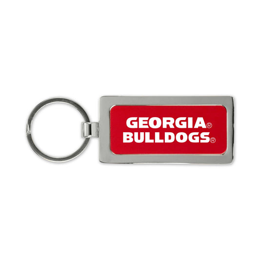 NCAA Georgia Engraved Team Colored Keychain
