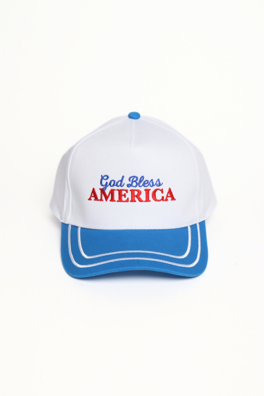 Americana GOD BLESS AMERICA Embroidered Double Stitch Cap