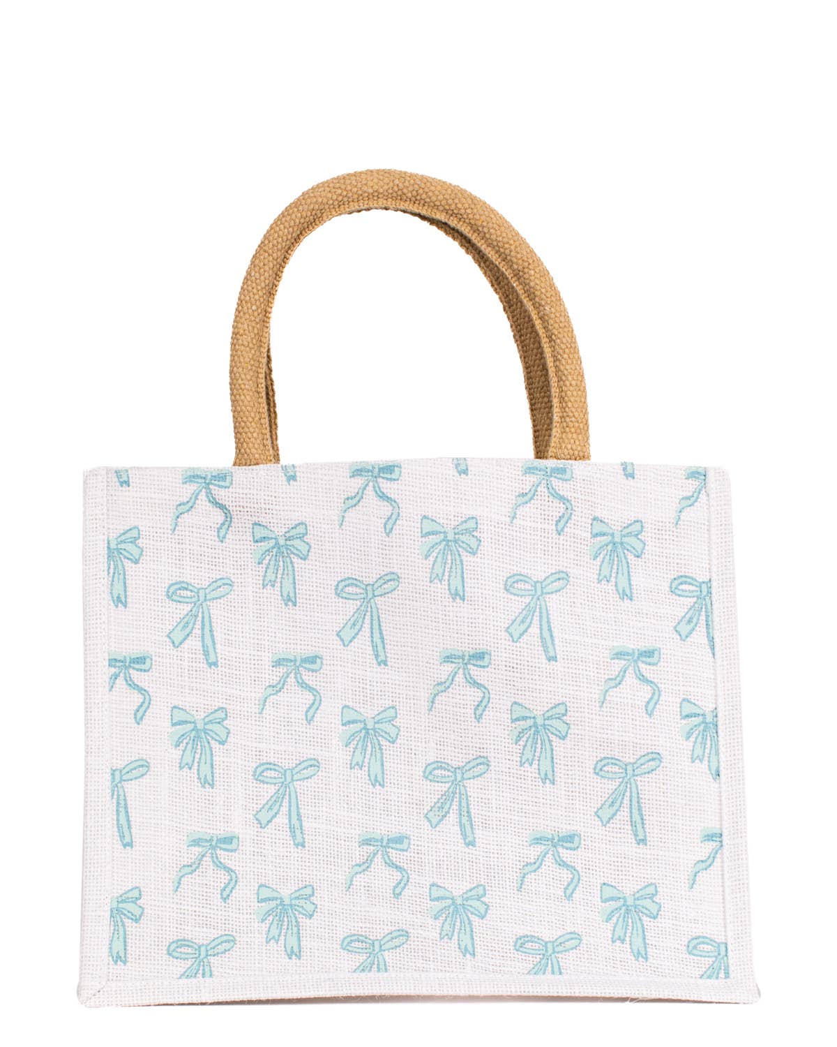 Hannah Bow Gift Tote    White/Light Blue   12x10x8