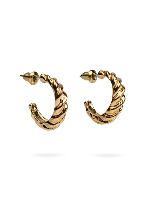 Jessica Hoop Earrings   Gold   1"