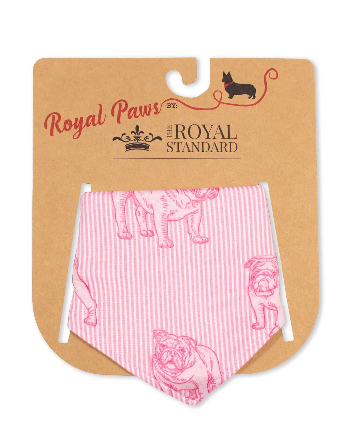 Bulldog Stare Dog Bandana   Pink/Light Pink   -Asst.