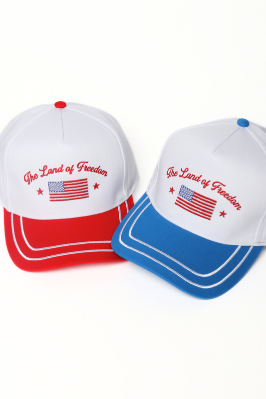 Americana THE LAND OF FREEDOM Embroidered Double Stitch Cap