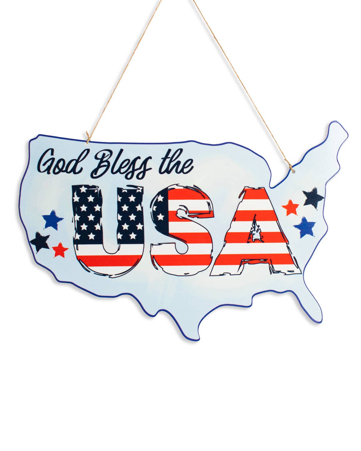 Bless the USA Door Hanger   Blue/Red/White   21x14