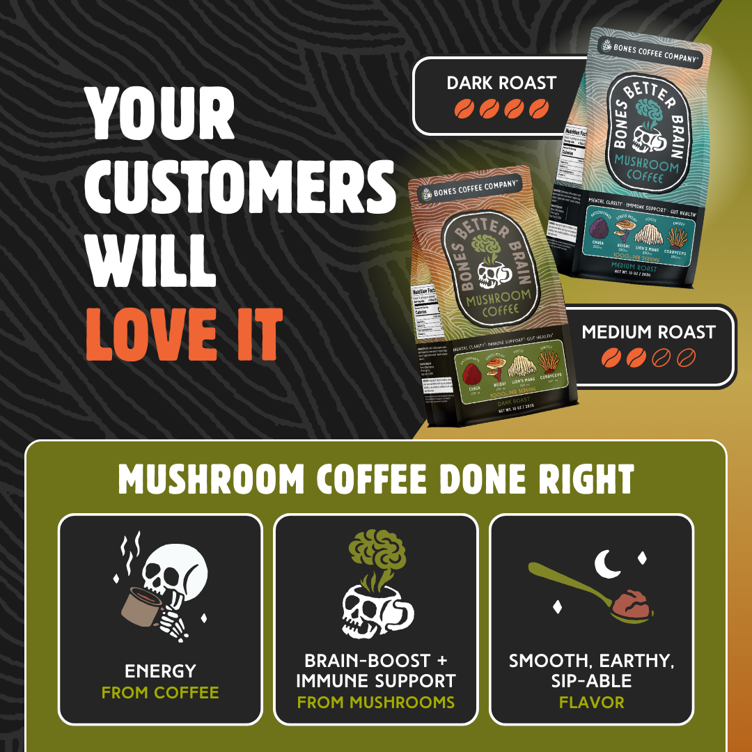 Better Brain Mushroom Coffee | Dark Roast | 10oz