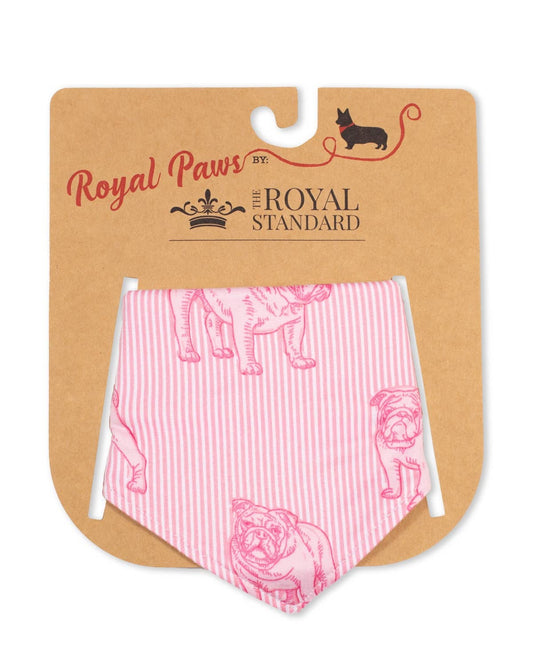 Bulldog Stare Dog Bandana   Pink/Light Pink   -Asst.