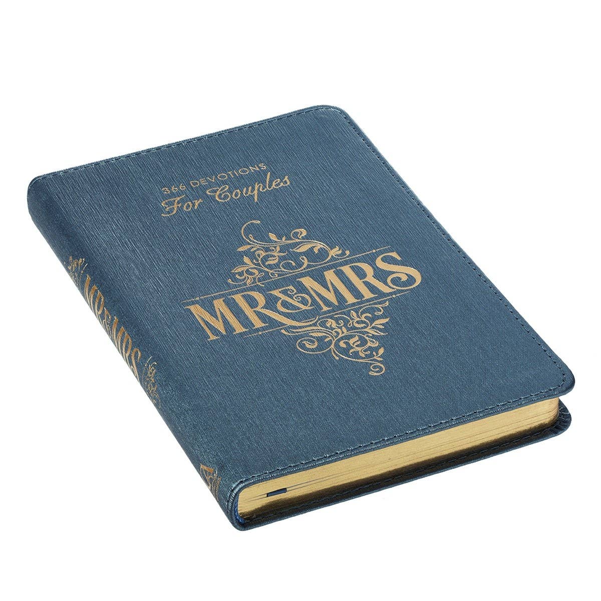 Devotional for Mr. & Mrs. Blue Faux Leather
