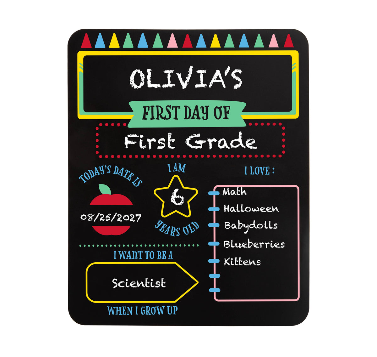 First and Last Day of School Reversible Chalkboard