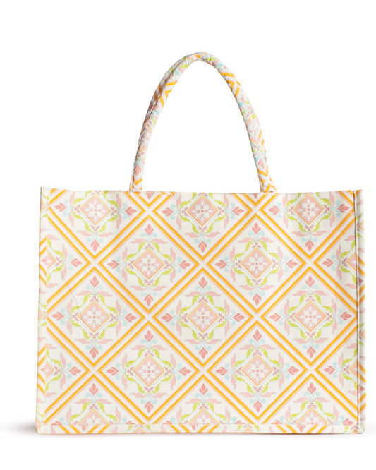 Verona Tote   White/Multi   19x14x7.5