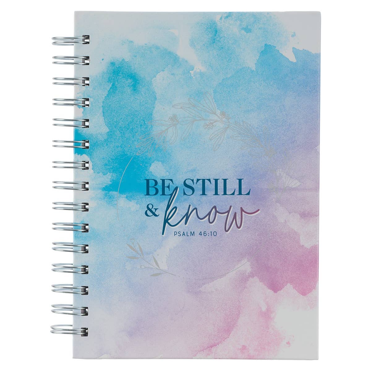 Journal Wirebound Blue/Purple Watercolor Be Still Ps. 46:10