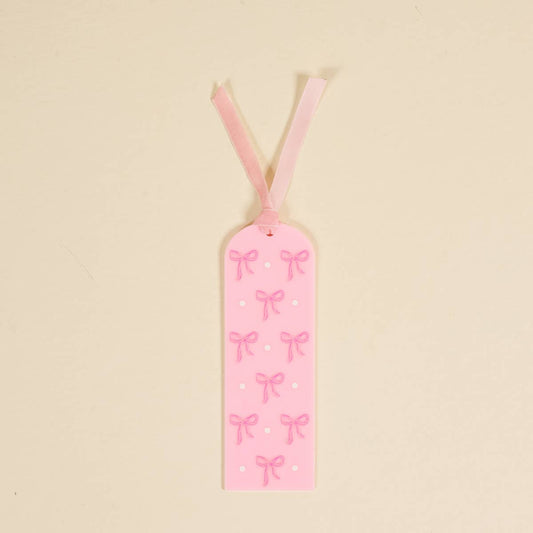 Acrylic Bookmark–Bows Pink