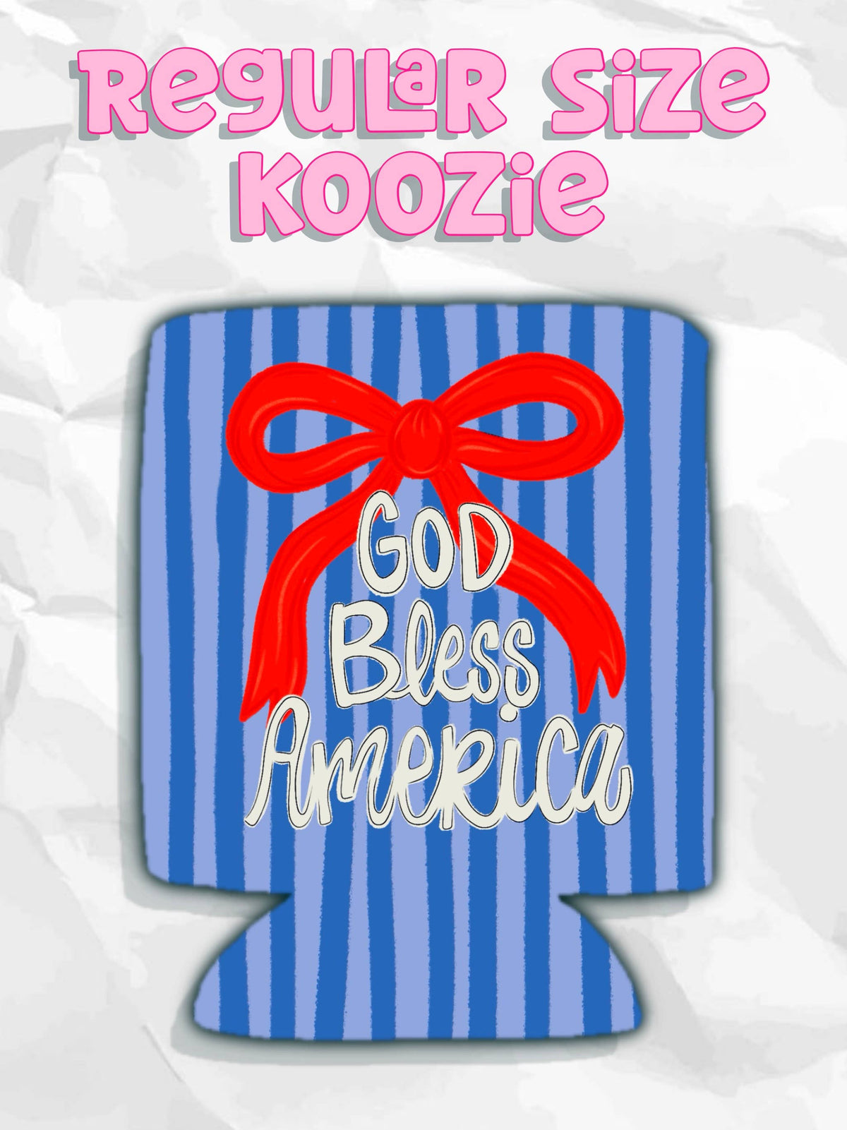 God bless America bow patriotic koozies