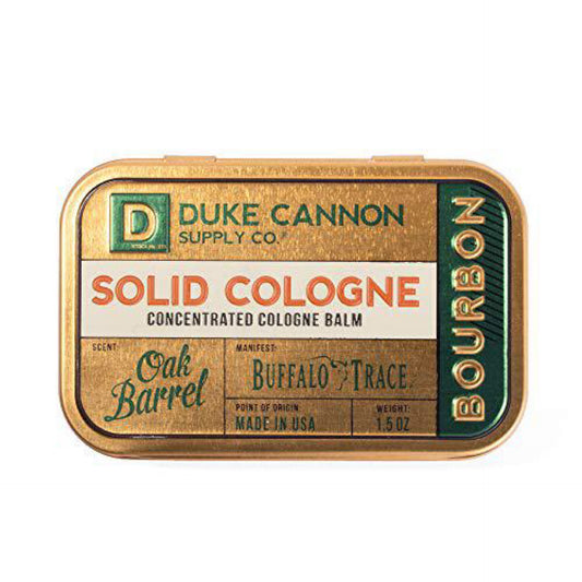 Duke Cannon Supply Co. Solid Cologne For Men Bourbon (Woodsy, Charred Oak Barrel Scent)
