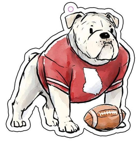 Bulldog With Football GA State Shape Air Freshener