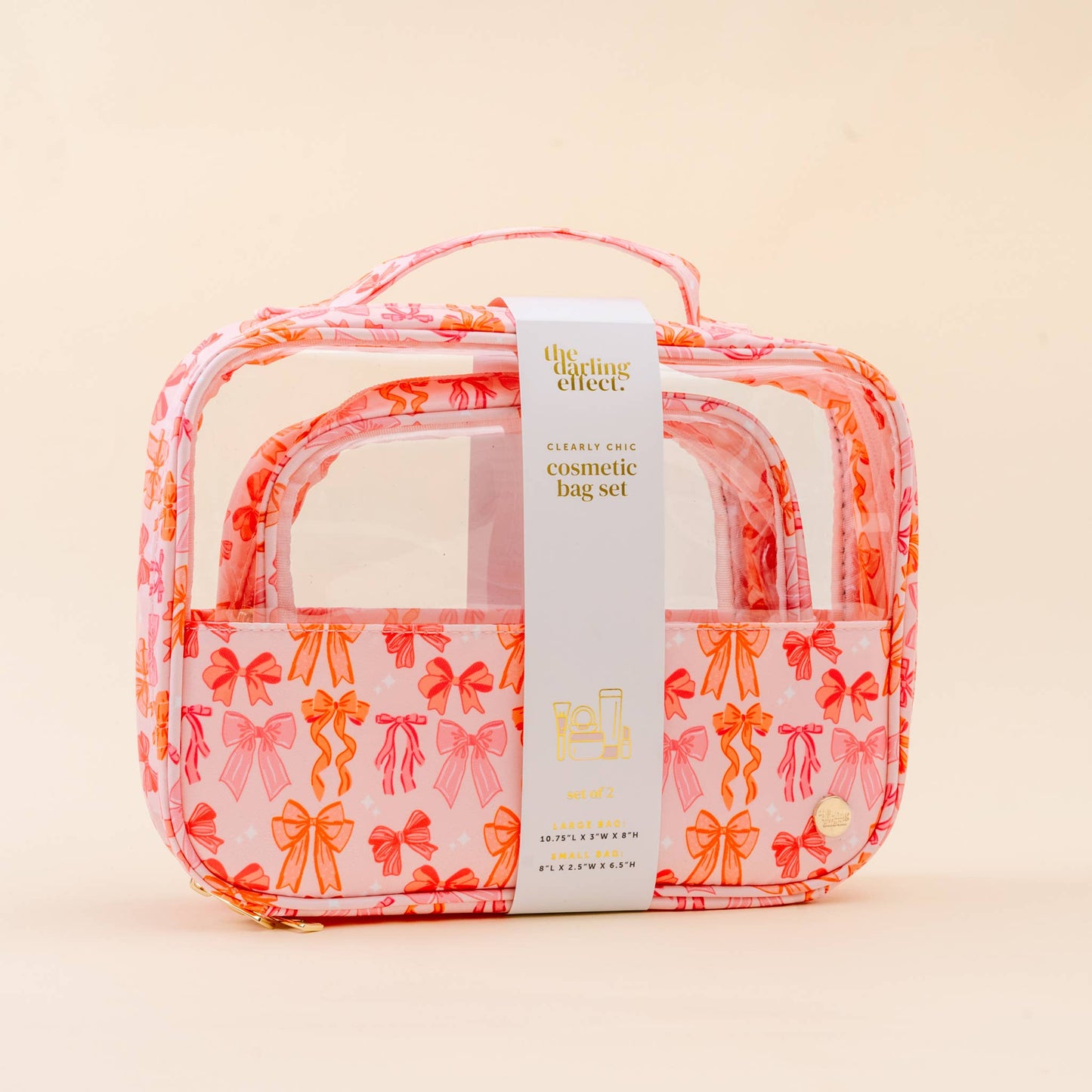 Clearly Chic Cosmetic Bag Set-Blushing Bows