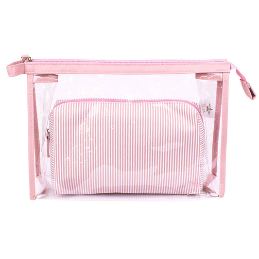 Mia Cosmetic Set   Pink   12x8.25x3.5   Set of 2