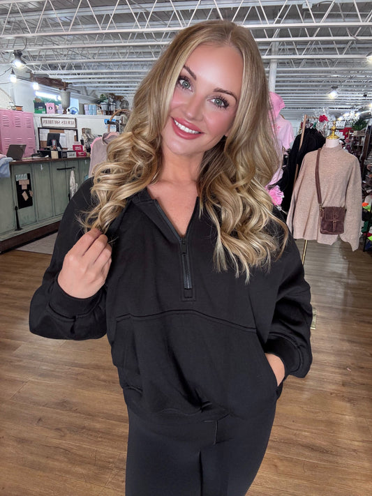 Fleece Hooded Scuba: Black